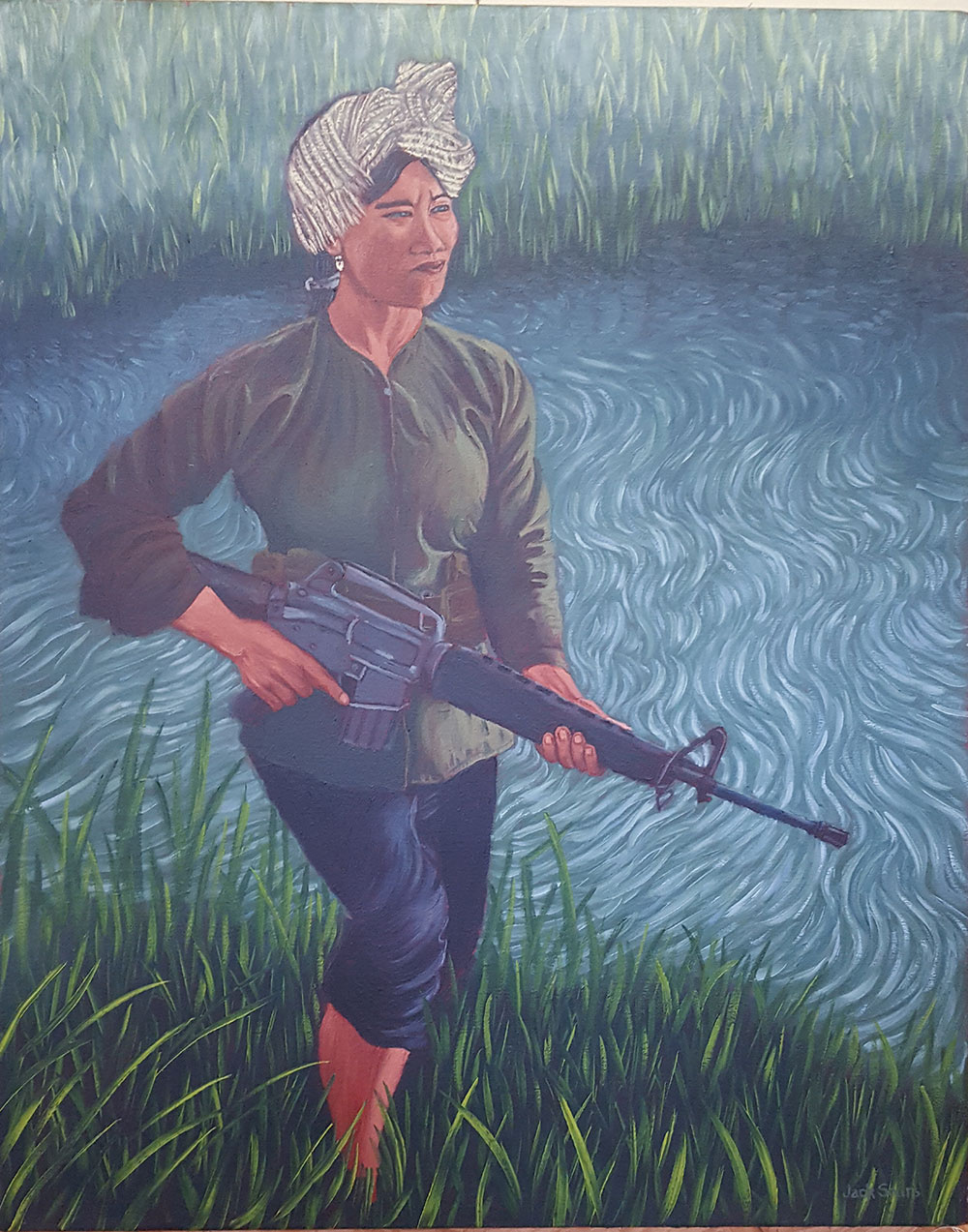 painting titled “Widow”