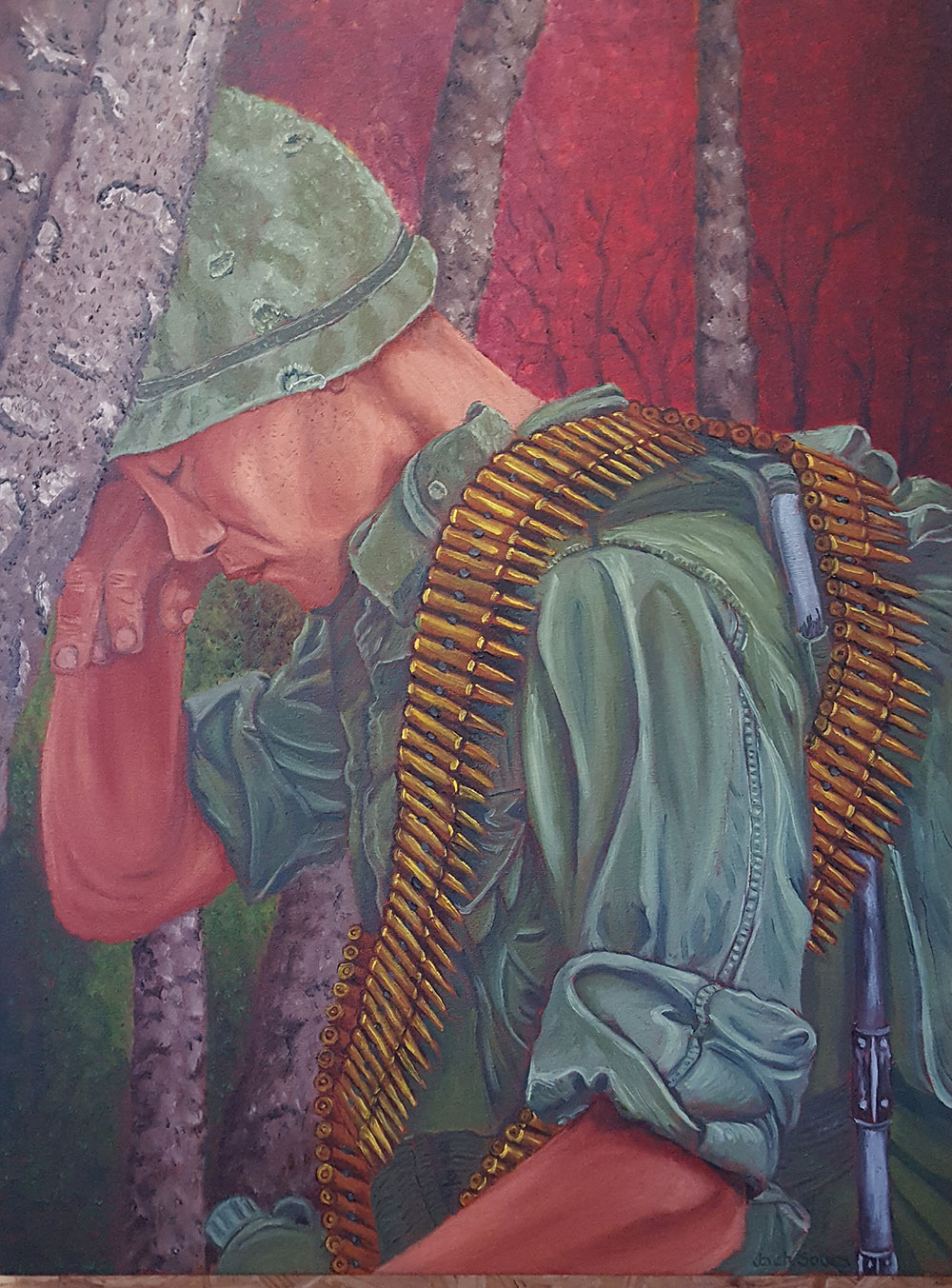 painting titled “Sorrowing Warrior”